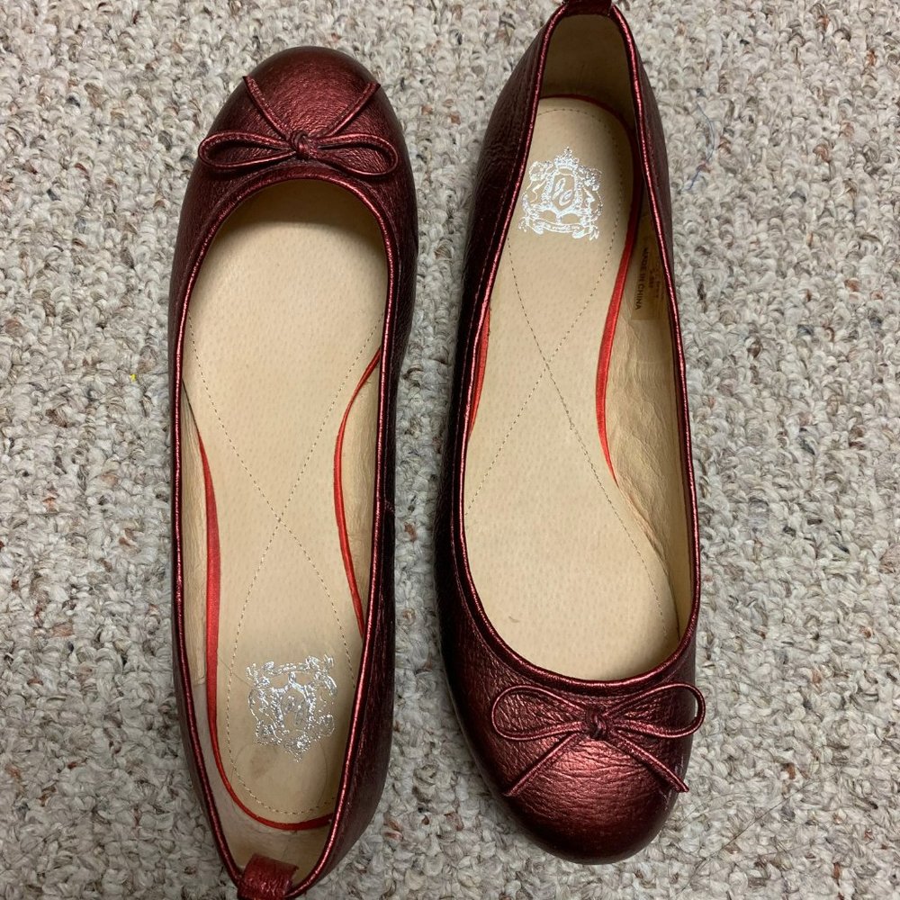 Women's ballet flats - burgundy - size 9.5